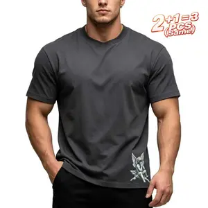 Buy 2 Get 1 Free 3-Pack Men’s Dark Gray Cotton T-Shirts with White Ink Cherub Angel Print, Casual Streetwear Tees, Loose Fit Short Sleeve, Minimalist Aesthetic Graphic, Soft Breathable Fabric, Everyday & Gym Outfits, Sizes S–3XL, 3-Piece Value Bundle