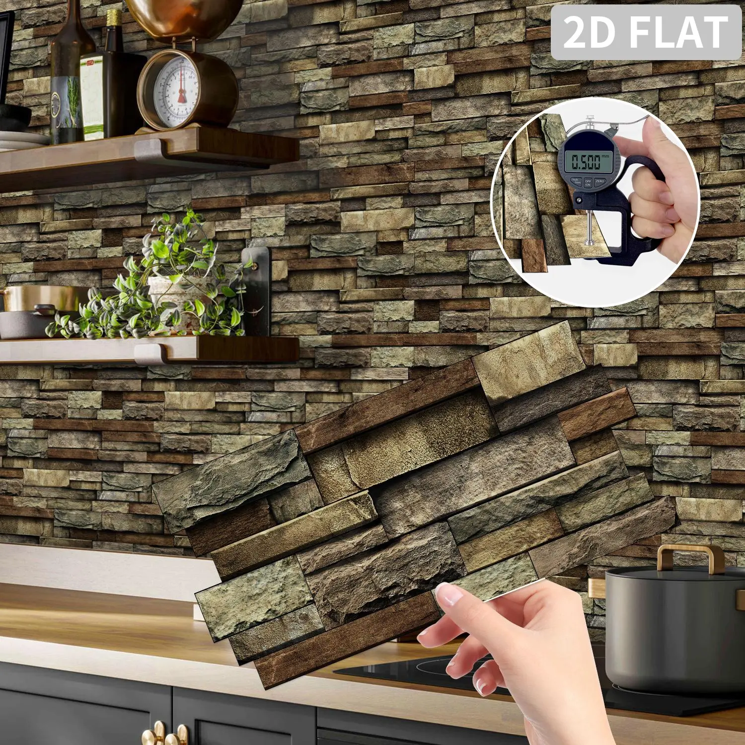 (12pcs/24pcs/48pcs) Peel and Stick Splashback Tile Stickers, Artificial Marble Waterproof Oil-proof Irregular Wall Stickers, Suitable for Kitchen and Bathroom Wall Decoration, 12cm x 24.6cm, Home Decor, Decorative Stickers, Self Adhesive Tiles