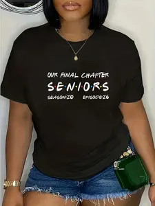 100% Cotton Unisex Our Final Chapter Seniors 2026 Graduation Senior 2026 T-Shirt Casual Graphic Printed Vintage Tshirt