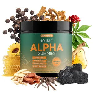 Alpha 10-in-1 Shilajit Gummies  Zero Sugar Vegan Blend  Ashwagandha, Tongkat Ali & Maca  Boost Focus  Stamina