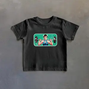 Retro Chun-Li Graphic Baby Tee, Vintage Anime Tshirt, 90s Style Baby Tee, Gym Graphic Shirt