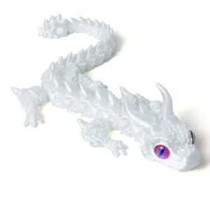 3D Printed Dragon - Ultra Detailed & 12" Flexible Design!  Perfect Gift for Fantasy Lovers & Fidget Fans Decor Lightweight