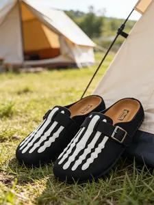 Spring Summer New Men's Half-Enclosed Sandals, Soft Skin-Friendly Material, Lightweight Design for Indoor Relaxation & Outdoor Walks