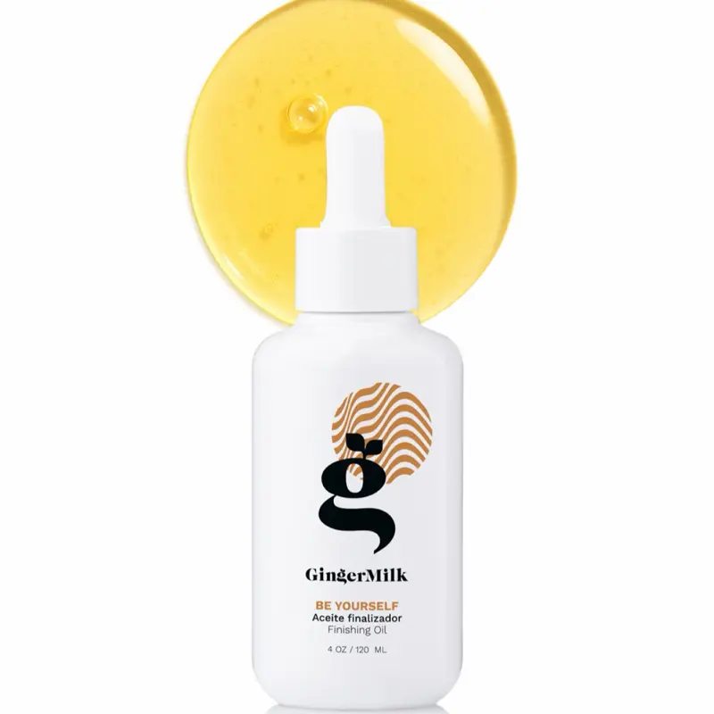 Curl Finishing Oil, Be Yourself | Sealing & Shine Care with Argan, Sweet Almond & Shea for Dry, Frizzy Curls & Wavy Hair | 4 oz / 120 ml | Ginger Milk