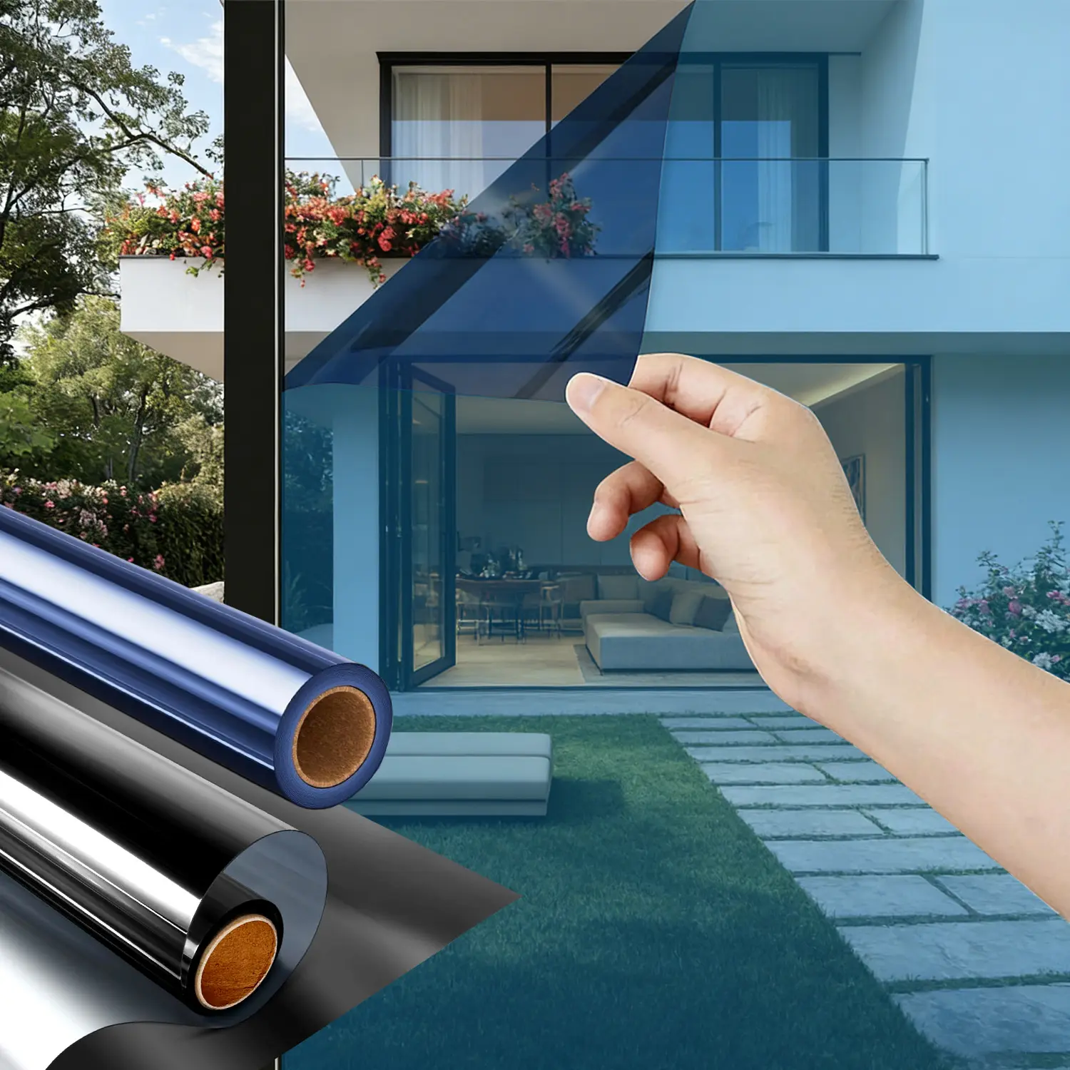 Way Reflective Window Privacy Film - Sun & UV Blocker, Shatterproof, Daytime See Out Not In for Home Office Glass Windows & Doors