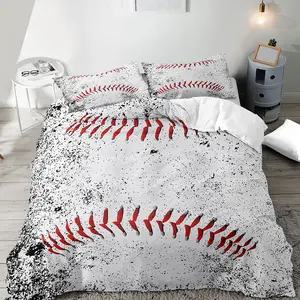 Baseball Pattern Bedding Set, Including 1 Count Duvet Cover & 1/2 Counts Pillowcase, Soft Comfortable Bedding Set for Home Bedroom