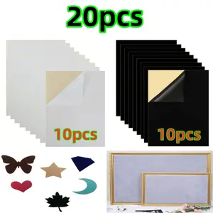 20 pcs self-adhesive cabinet tablecloth DIY Self Adhesive Fabric display cushion cloth White black Felt Sheets with Adhesive for Art & Crafts Fashion Accessories