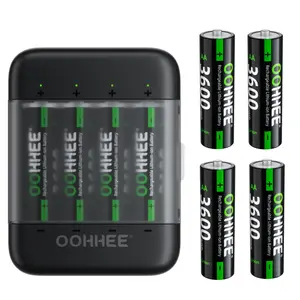 8 PCS 3600mWh 1.5V Rechargeable AA Lithium Batteries + Fast Thin Charging Storage Box