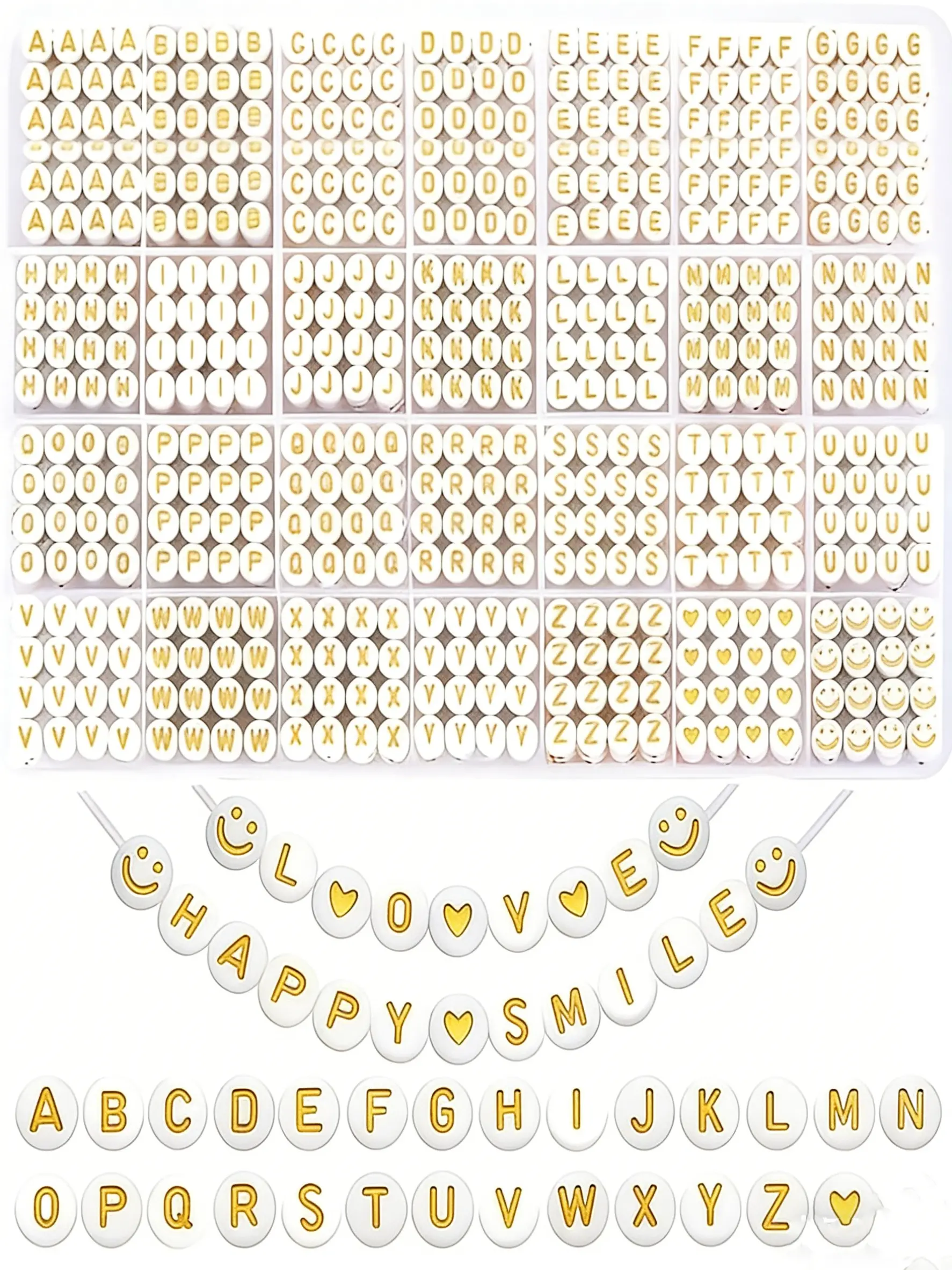 1400pcs Round Letter Beads Making Kit, Acrylic Bead Mix, A-Z Alphabet Beads Set for Bracelet Necklace DIY Crafts, Handmade Jewelry Supplies, Make Bracelets, Diy Jewelry Decoration, DIY Beading