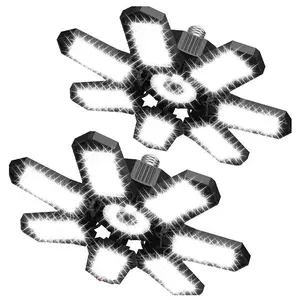 LED Garage Light 1/2/4Pack, Super Bright Garage Lights 20000LM Garage Lights Ceiling Led with 7+1 Adjustable Panels 6500K Led Shop Lights Screw in E26/E27 Bulb Socket for Garage Basement Lighting