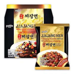 Jjajangmen Noodles, 8, Traditional Brothless Chajang Ramen with Savory Sweet Black Bean Sauce, Oriental Style Korean Ramyun, Soupless KFood, Premium Jjajangmen 200g x 8