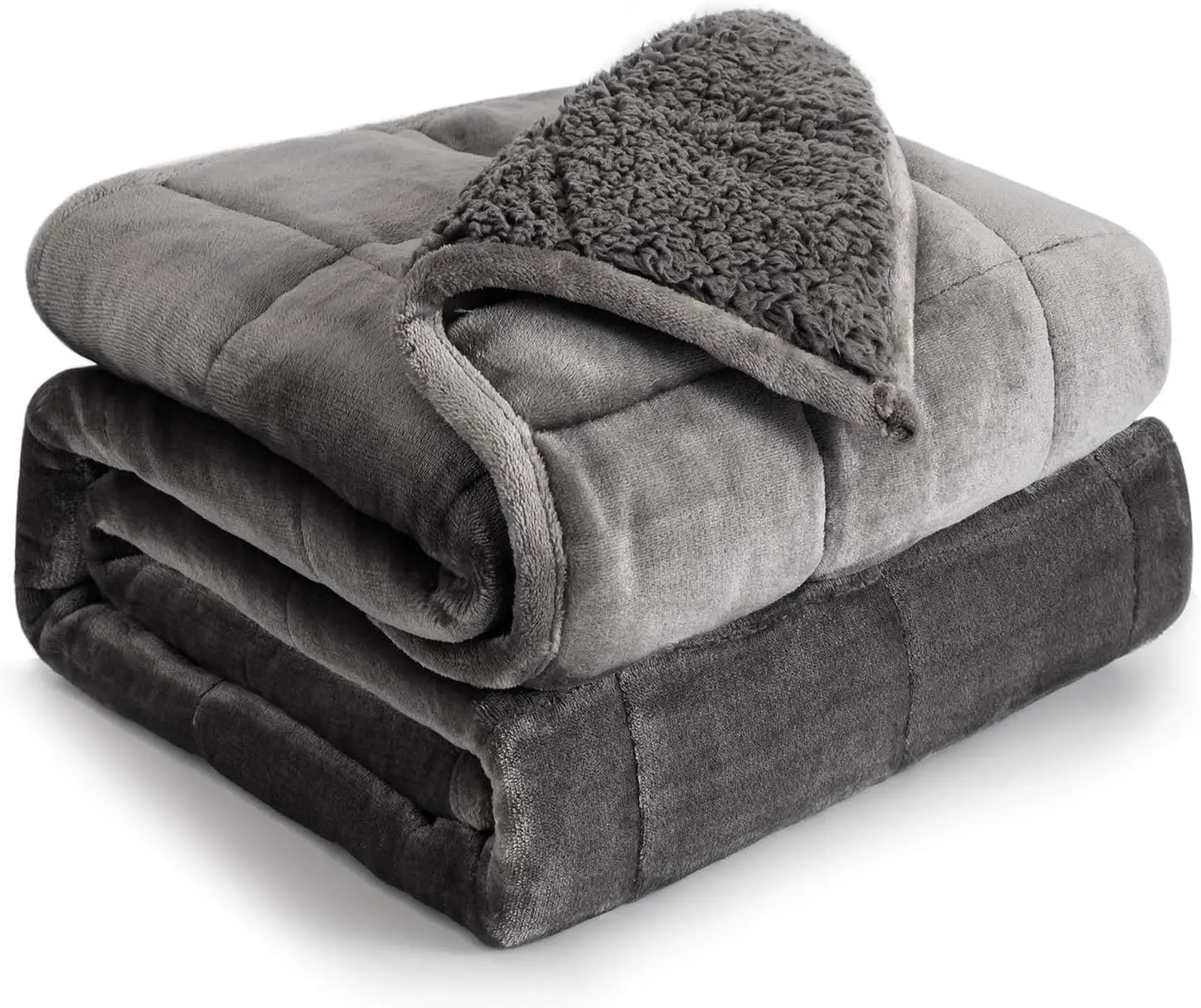 Weighted Blanket 15 lbs Queen Size for Adults 60x80 inches Soft | Cozy Flannel Weighted Throw Blankets for Calming Sleeping Relaxing, Warm Fuzzy Bed Sofa Heavy Blanket Machine Washable,Grey