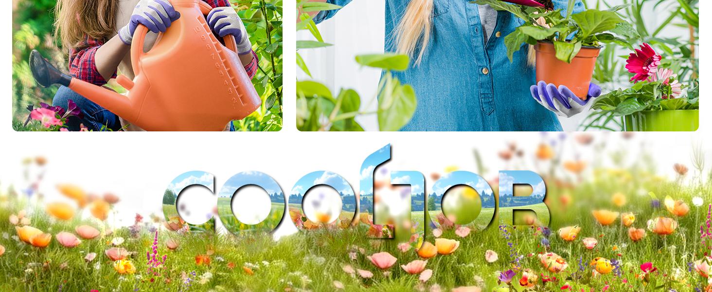 COOLJOB 2/6/10 Pairs Gardening Gloves for Women Ladies, Breathable Rubber Coated for Yard Garden, Lavender Purple & Green Apple COOLJOB 2/6/10 Pairs Gardening Gloves for Women Ladies, Breathable Rubber Coated for Yard Garden, Lavender Purple & Green Apple