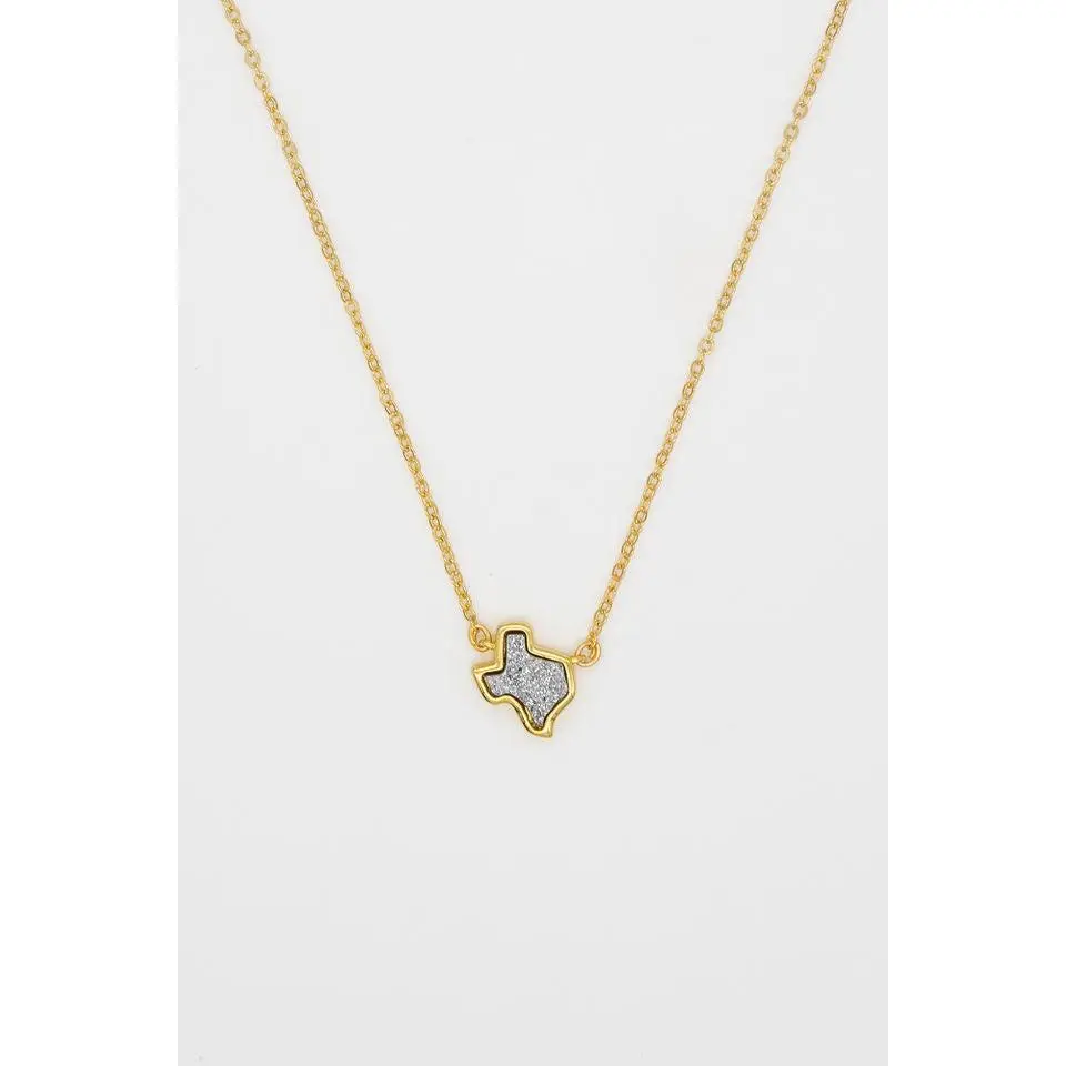 Texas Druzy Necklace in Silver