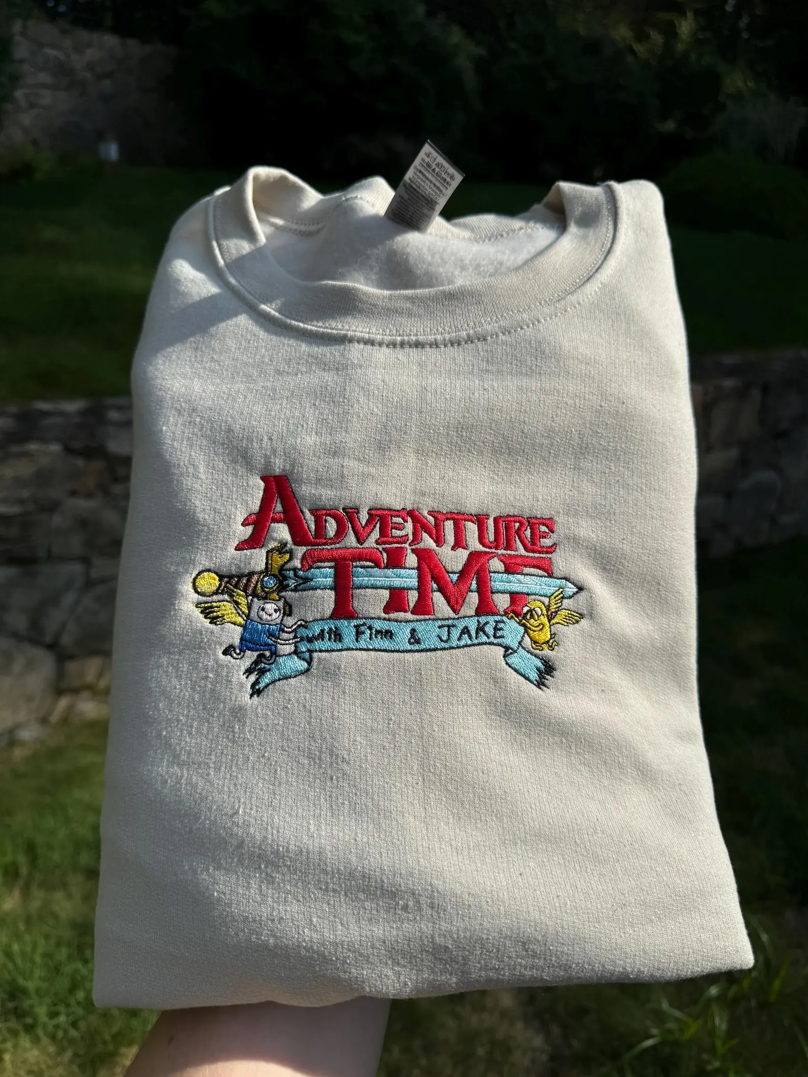 Adventure Time Hoodie/Sweatshirt – Embroidery Cartoon Crewneck Gift for Fans, Anime Fan, VideoGame