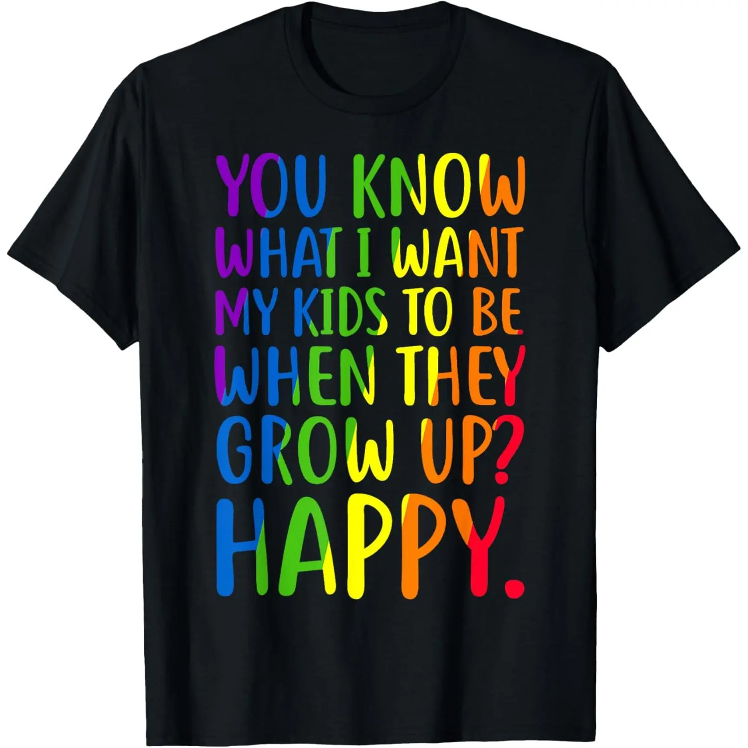Casual Rainbow Pride Graphic T-Shirt for Supportive Parents, Short Sleeve 100% Cotton Streetwear for Everyday LGBT Awareness