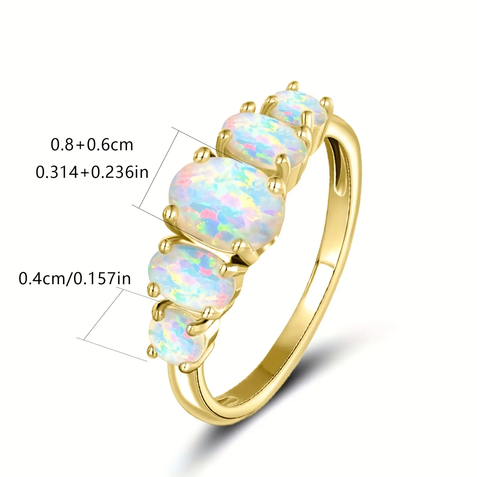 GEMSME Opal Ring Refined Design  Perfect for Birthday Holiday Valentine’s Day Anniversary Gifts Wedding ring R-0565-G Oval Shaped Ring