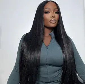 Hot Star Natural Black HD Transparent Lace Front Human Hair Wigs 13x6 HD Transparent Lace Frontal Human Hair Straight and Body Wave Wigs Pre Plucked Wigs For Women