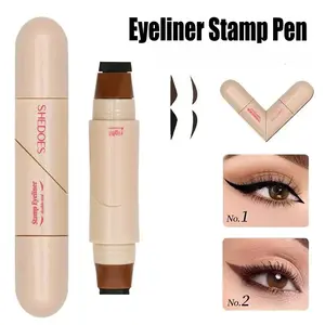 Dual-Ended Rotating Wing-Shaped Eyeliner Stamp Pen, Waterproof, Smudge-Resistant, Quick-Drying for Precise Cat Eyes & Wing Liners, Ideal for Fast Perfect Makeup Looks