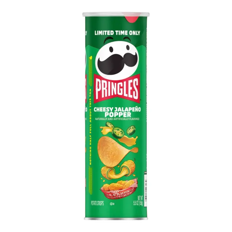 Pringles Cheesy Jalapeño Popper Potato Crisps - Limited Time Only 5.5 Oz  Snack