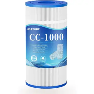 CC1000 Pool Filter Cartridge Replacement for Hayward X-Stream CC1000, CCX1000RE, Pleatco PXST100, Unicel C-8311, Filbur FC-1285, 100 sq.ft Cartridge, L x OD: 17-3/8" x 8-15/16"