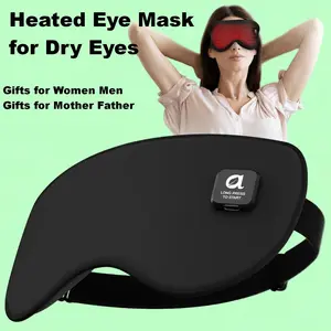 arboleaf Eye Massager with Heat, Cordless Rechargeable Warm Eye Compress, Temperature Control, Light Blocking, Washable Cover & Travel