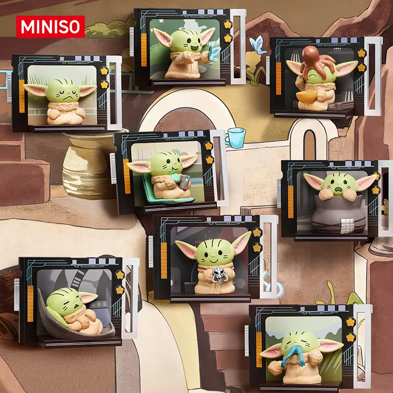 MINISO Star Wars Grogu Training Day Figure Blind Box – Cute Collectible Toy, Perfect Gift for Star Wars Fans, Adorable Desk Decor with Baby Yoda in Action Poses!