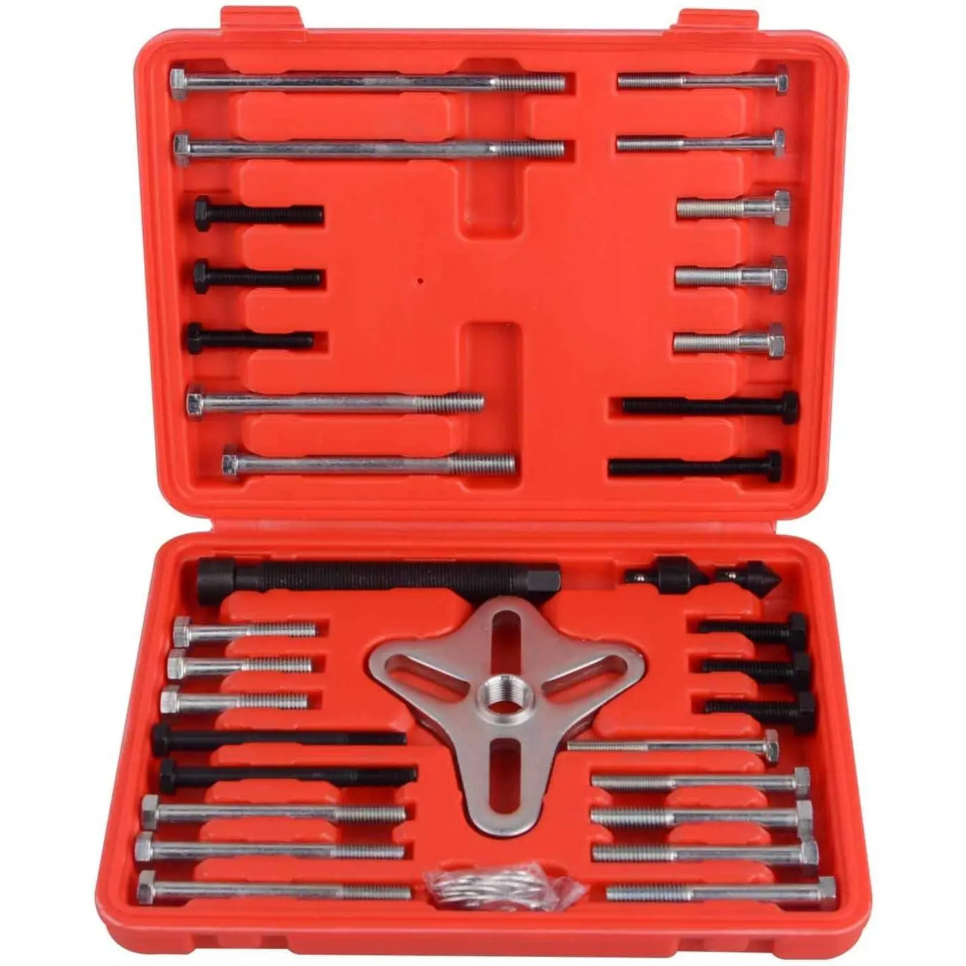 Harmonic Balancer Puller Set, 46 count Flywheel Steering Wheel Puller Kit Gear Puller Yoke Crankshaft Pulley Puller