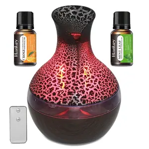 Remote Control Aromatherapy Diffuser 300ML with 2 Essential Oils USB Cold Mist Humidifier 7-Color Lights Super Quiet for Home Office Ideal Gift