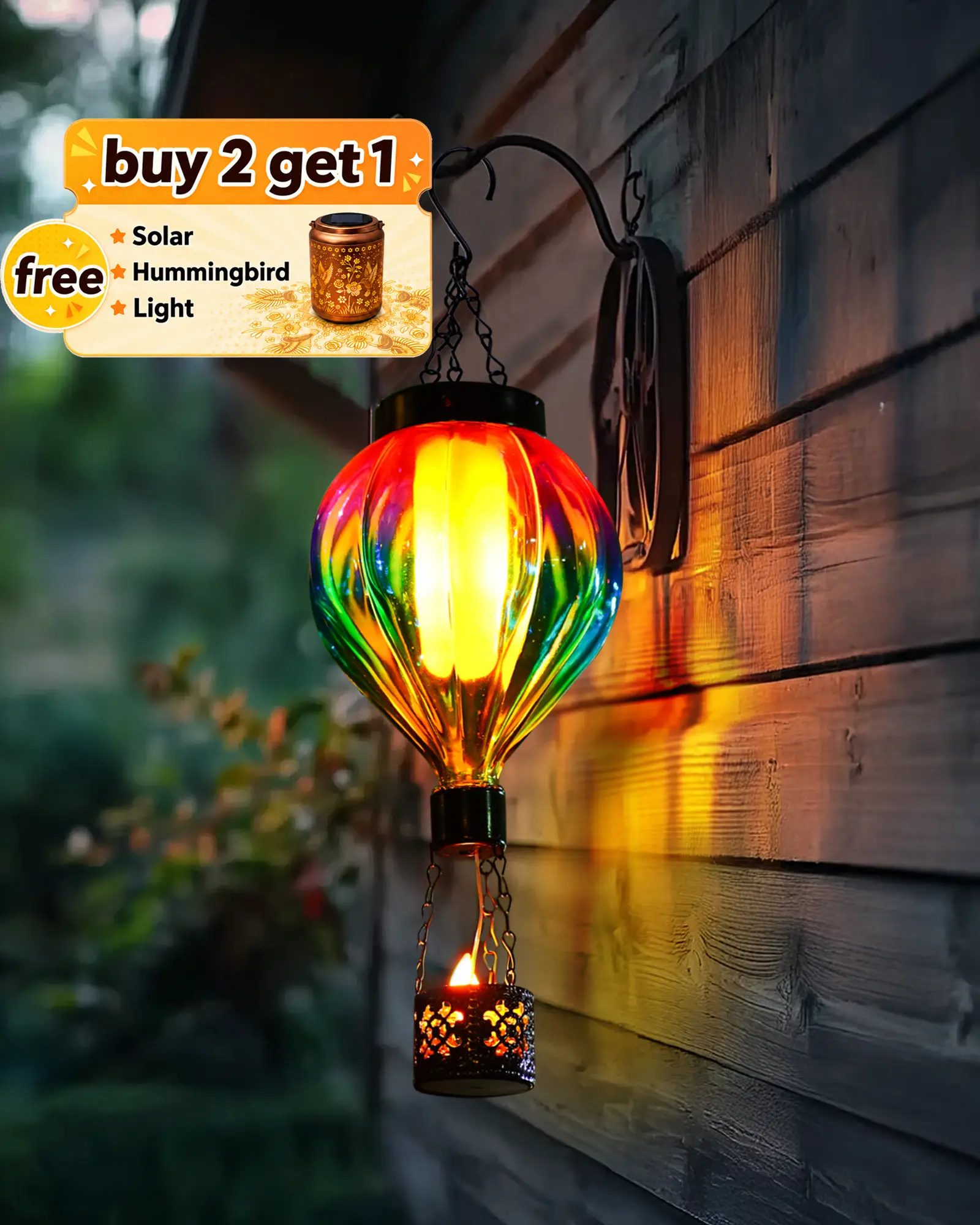 Hot Air Balloon Solar Lantern, Outdoor Waterproof Solar Decorative Light for Garden Patio Wall
