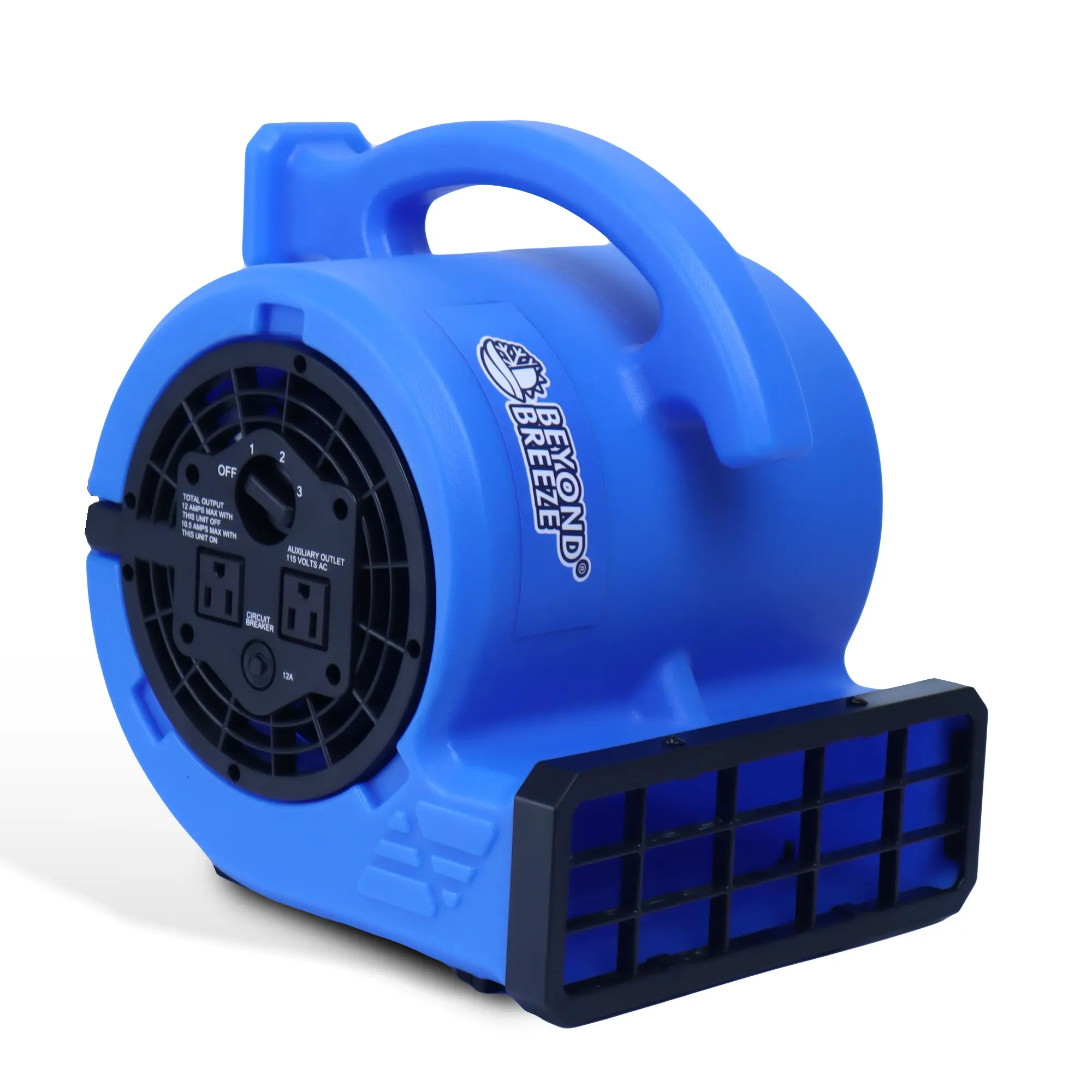 Air Mover Blower Fan Carpet Floor Drying Fan - 3-Speed Compact Air Mover w/Dual Outlet, 10ft Power Cord for Drying, Cooling, Air Circulation