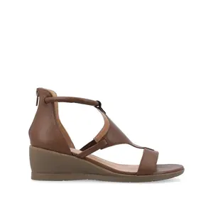 TRAYLE WEDGE GLADIATOR SANDALS IN WIDE - Brown PU