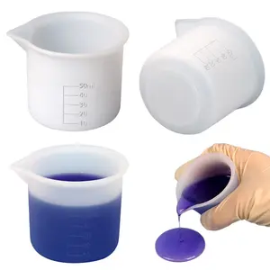 50-100ml Silicone Graduated Measuring Cup for Epoxy Resin, Non-Stick Reusable Mixing Cup for DIY Jewelry, Handmade Crafts & Decoration