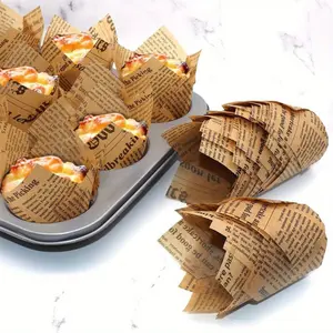 50/100/200pc Tulip Cupcake Liners, Greaseproof Paper Cake Wrappers, Baking Muffin Cups, Baking Supplies for Weddings & Birthday Parties