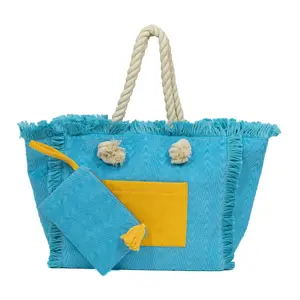 Sprigs Saint Tropez Textured Terrycloth Tote w/ Cosmetic Pouch