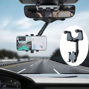 Universal Clip-on Car Phone Holder, Rotatable & Retractable Car Phone Holder, Rearview Mirror Driving Recorder Bracket, DVR/GPS Mobile Phone Support, Cellphone Car Mount, Cell Phone Holder For Car