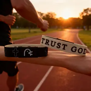 New Year Big Promotion Daily Bible Verse Bracelet Wristband Armband, Fitness Accessory Workout Accessories, Sports Accessories, NFC Waterproof Polyester Print, Includes Daily Inspirational Quotes, Unisex Fashion Jewelry