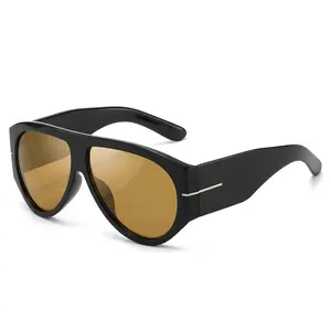 Retro Aviator Sunglasses for Women Men, 70s Vintage Style Thick Frame, UV400 Protection Outdoor, Classic Trendy Fashion Shades