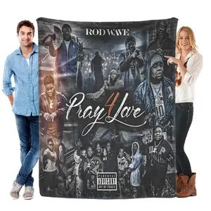 Rod Wave Flannel Blanket Soft Warm Rap Music Throw for Fans Cozy Fleece Bed Sofa Stylish Home Decor Perfect Gift Hip Hop Lovers