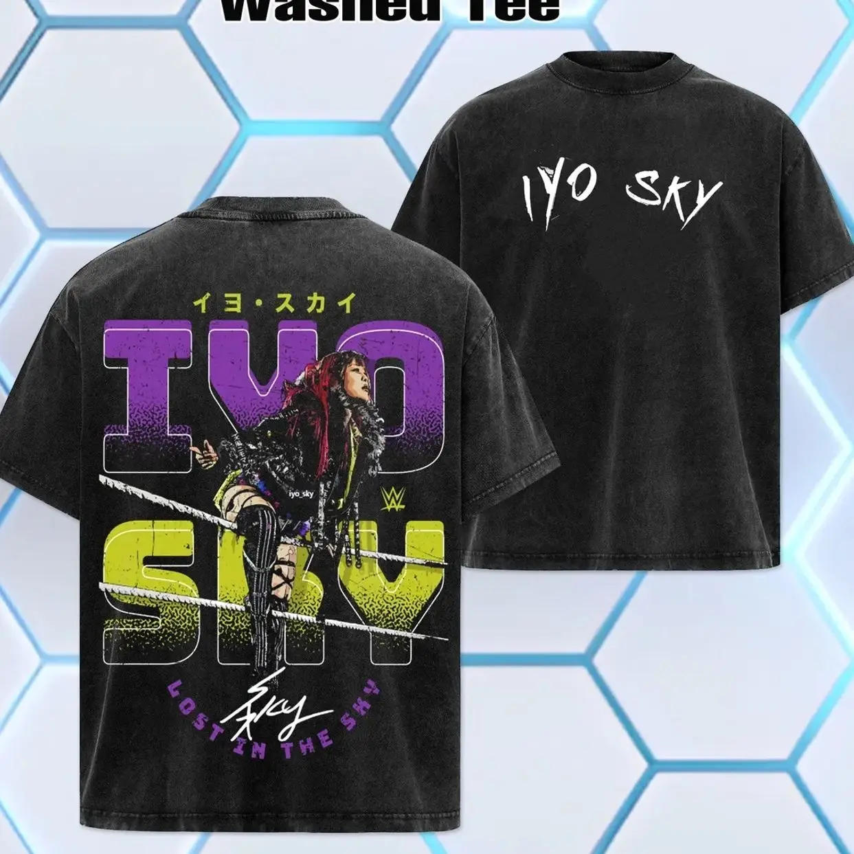 WWE 2026 - Iyo Sky Wash Tee - Hoodie Oversized Cotton Limited Edition US-made for Streetwear Lovers Classic Fit Premium Fabric, WWE Merch, Summer Outfits, Gift For Him Her HK6