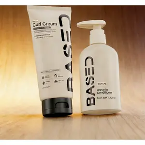 CURLY HAIR TRANSFORMATION🌀 BASED Non-Toxic Curly Duo: Curl Cream + Leave-In| Defines Curls, Kills Frizz, Medium Hold (Agave + Silk Protein = INSTANT Hydration!)