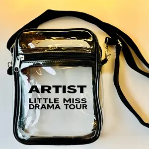 Custom Little Miss Drama World Tour Clear Crossbody Bag with Removable Strap and Front Pocket Concert & Stadium Approved