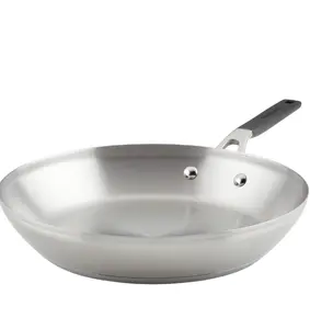 KitchenAid Stainless Steel Induction 12 inch Frying Pan, Brushed Stainless Steel
