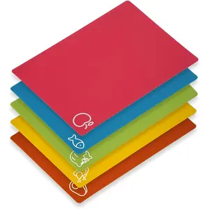 5PCS Flexible Cutting Boards for Kitchen, BPA-Free Plastic Cutting Mats with Non-Slip Design for Meat & Vegetables, Durable Food-Grade Kitchenware, Thanksgiving & Holiday Gift