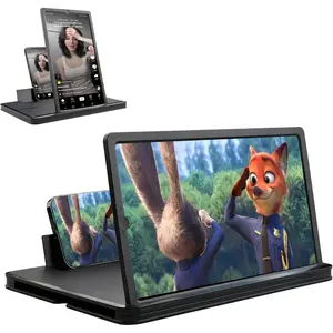 14" Screen Magnifier for Cell Phone,  Foldable Phone Stand Screen Enlarger, Mobile Phone Screen Amplifier, Eye-Caring for Browsing Video and Watching Movies, Reading Books(Black, 14 Inch)