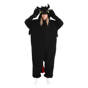 Unisex Cute Dragon  Animal Onesie Pajamas Sleepwear Dragon Halloween Party Costumes Comfortable Fleece Loungewear Fabric Womenswear machine washable  stitch pajamas