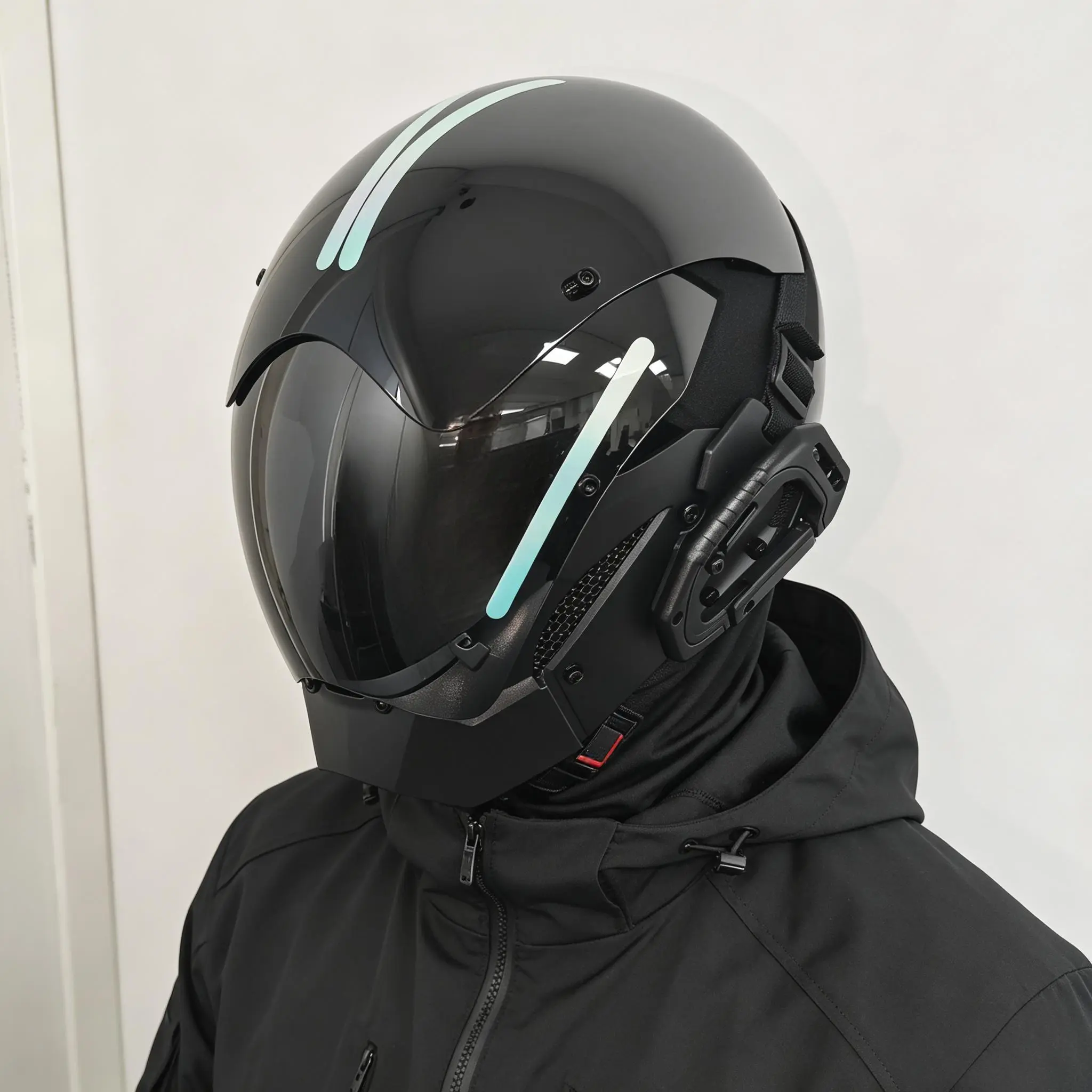 Cyberpunk Futuristic Full Face Helmet with Reflective Mirror - Breathable Techwear Accessory for Nightclub, Cosplay & Christmas, Carnival, Unisex, Durable, Adjustable, Halloween, Mirror Shine, Fashion, Pvc, Adjustable And Breathable