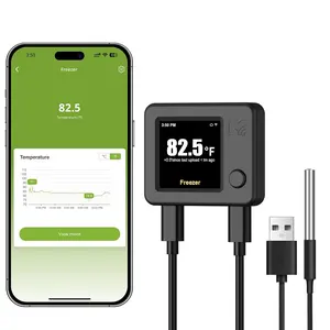 WiFi Refrigerator Thermometer with Freezer Alarm, Fridge Temperature Sensor, Email & App, 2-Year Data Export, Remote App Monitor for, Fish Tank