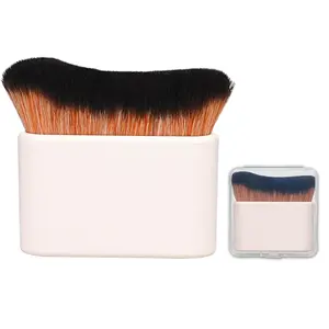 Self Tanner Large Body Makeup Kabuki Brush for Face and Body, Self Tanning Applicator for Leg Makeup Bronzer Lotion Cream Powder, Vegan Synthetic Bristles with Travel Case Pink White