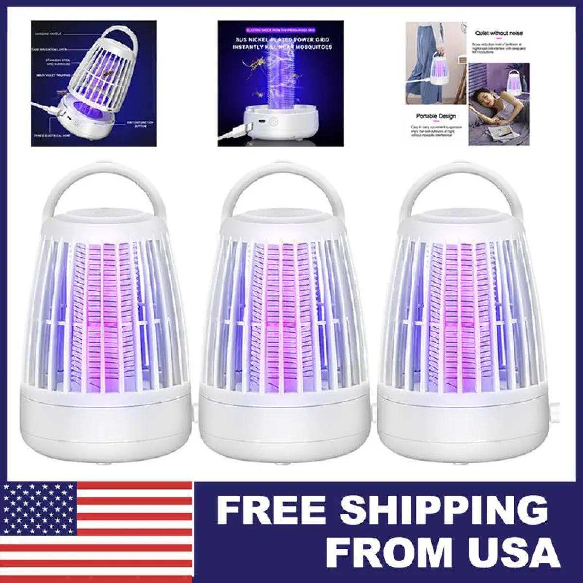 Electric Mosquito Insect Killer Zapper LED Light Fly Bug Trap Pest Control Lamp Home